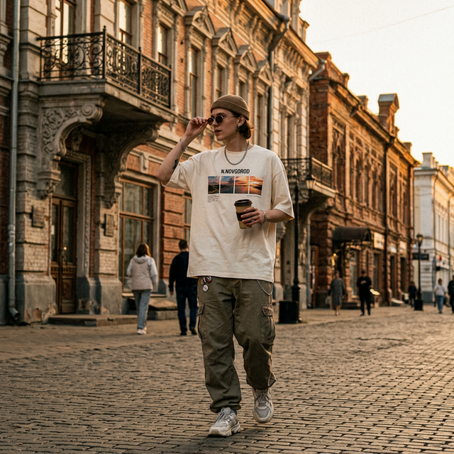 Футболка с принтом «Закат»